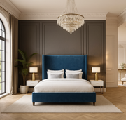 Blue Plain Winged teddy Bed
